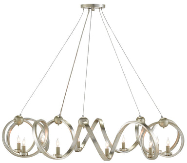 Currey and Company - Ten Light Chandelier - Ringmaster - Contemporary Silver Leaf- Union Lighting Luminaires Decor