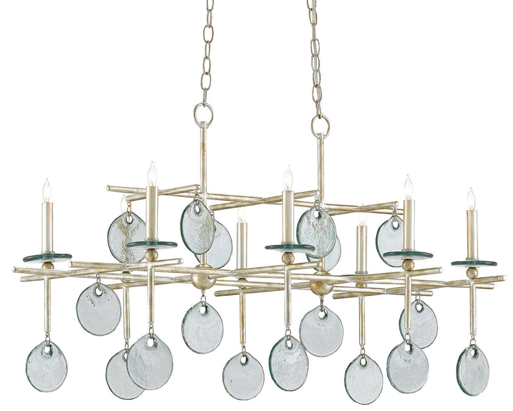 Currey and Company - Eight Light Chandelier - Sethos Collection - Silver Granello- Union Lighting Luminaires Decor