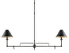 Currey and Company - Two Light Chandelier - Prosperity Black Rectangular Chandelier - French Black/Contemporary Gold Leaf Interior- Union Lighting Luminaires Decor