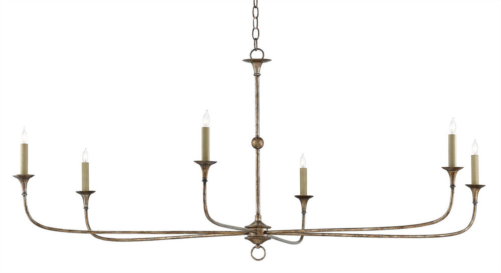 Currey and Company - Six Light Chandelier - Nottaway Collection - Pyrite Bronze- Union Lighting Luminaires Decor