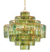 Currey and Company - Eight Light Chandelier - Sommelier Collection - Dark Contemporary Gold Leaf/Green- Union Lighting Luminaires Decor