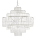 Currey and Company - Eight Light Chandelier - Sommelier Collection - Contemporary Silver Leaf/Opaque White- Union Lighting Luminaires Decor