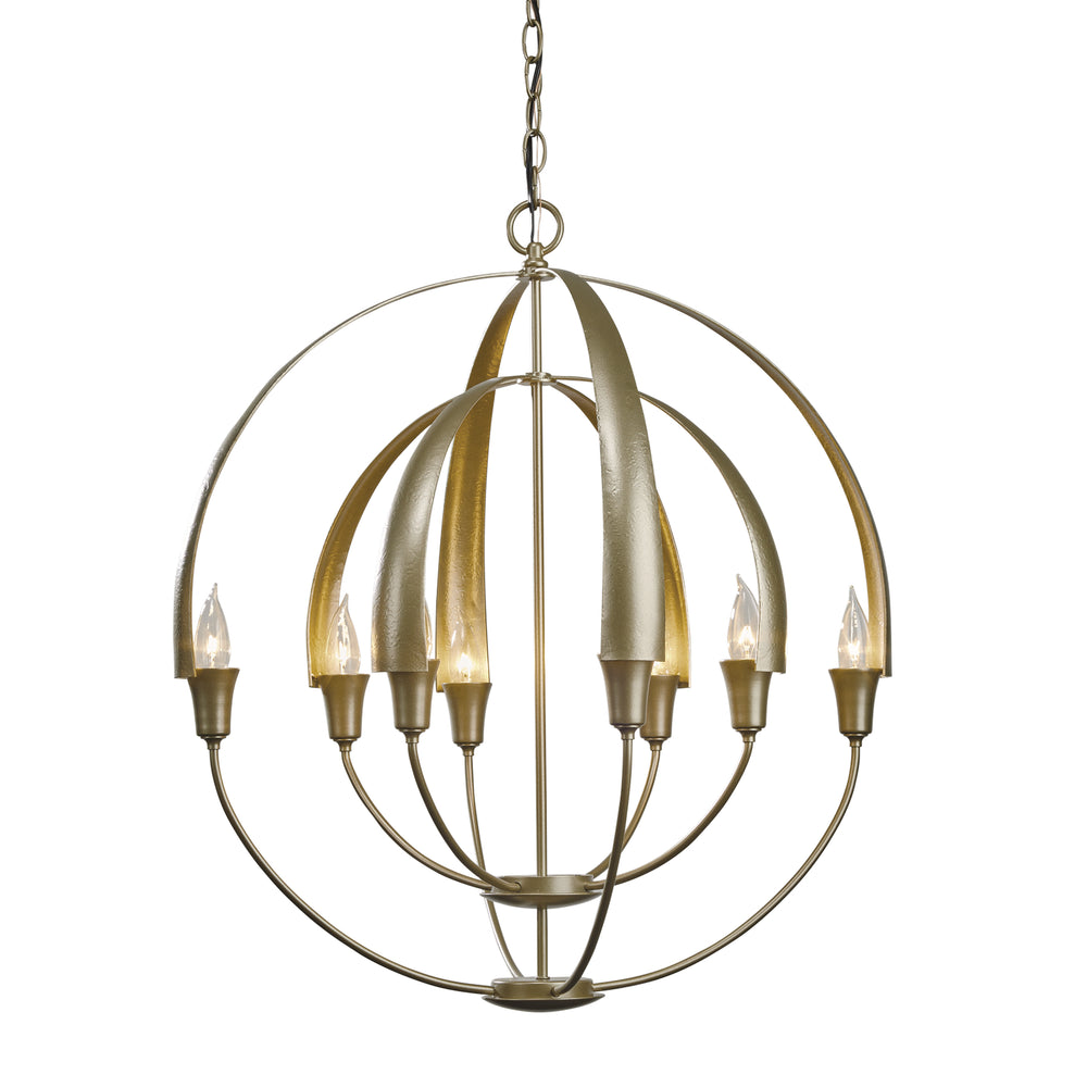 Hubbardton Forge - Eight Light Chandelier - Cirque - Soft Gold- Union Lighting Luminaires Decor