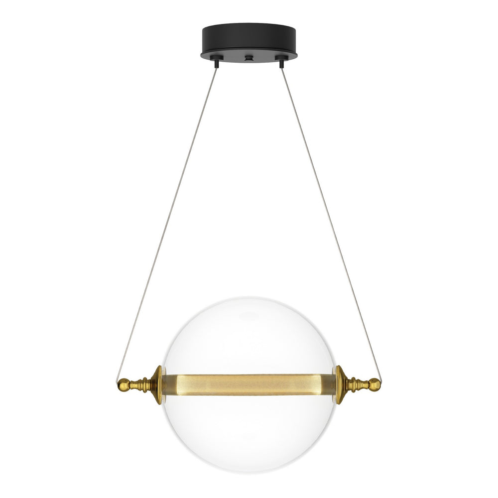 Hubbardton Forge - LED Pendant - Otto - Black with Brass Accents- Union Lighting Luminaires Decor