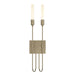 Hubbardton Forge - Two Light Wall Sconce - Lisse - Soft Gold- Union Lighting Luminaires Decor