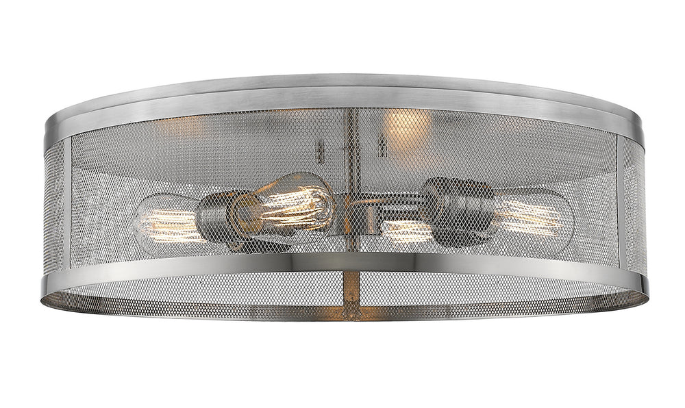 Z-Lite Canada - Four Light Flush Mount - Meshsmith - Brushed Nickel- Union Lighting Luminaires Decor