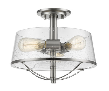 Z-Lite Canada - Three Light Semi Flush Mount - Mariner - Brushed Nickel- Union Lighting Luminaires Decor