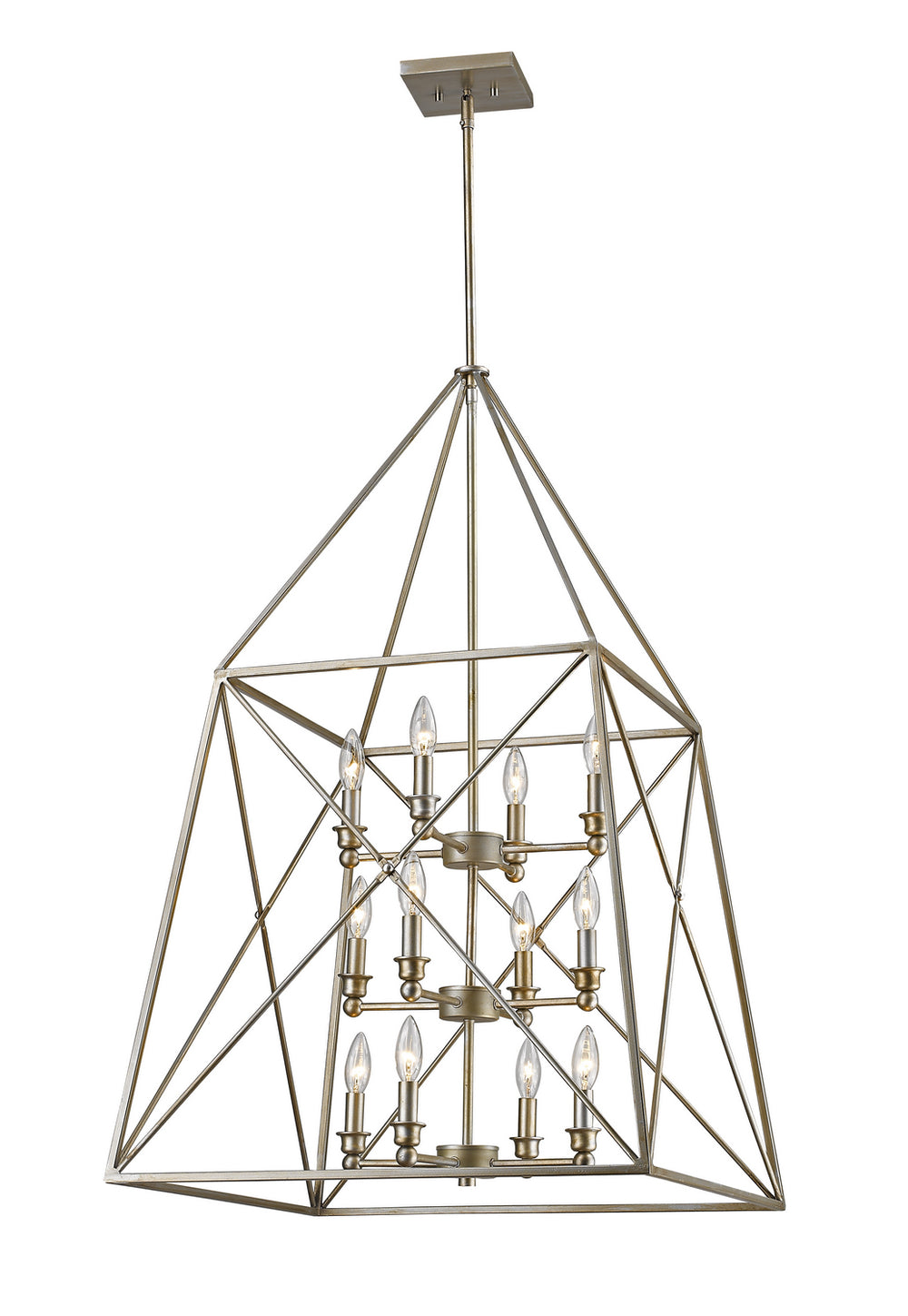 Z-Lite Canada - 12 Light Chandelier - Trestle - Antique Silver- Union Lighting Luminaires Decor