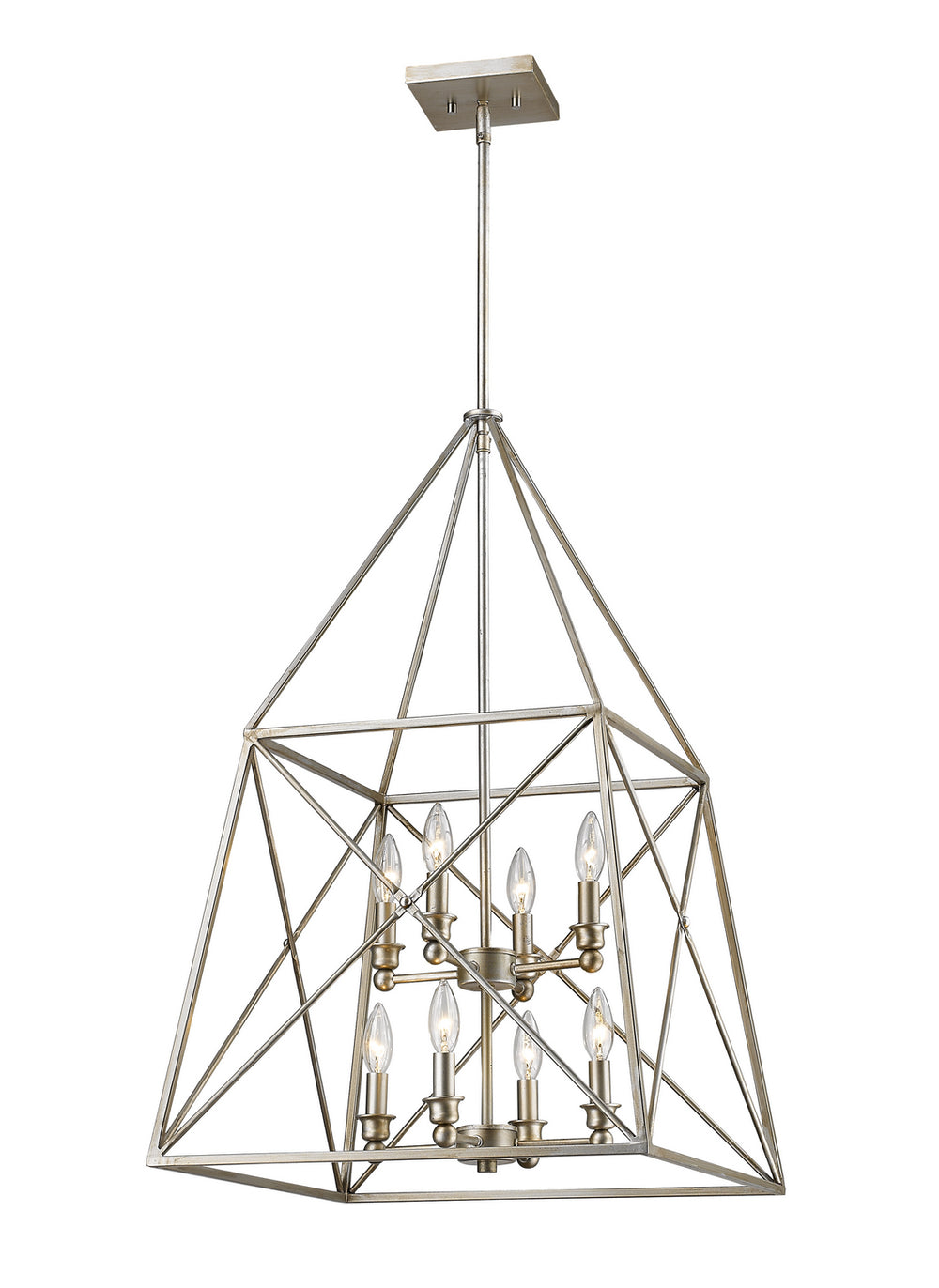 Z-Lite Canada - Eight Light Chandelier - Trestle - Antique Silver- Union Lighting Luminaires Decor