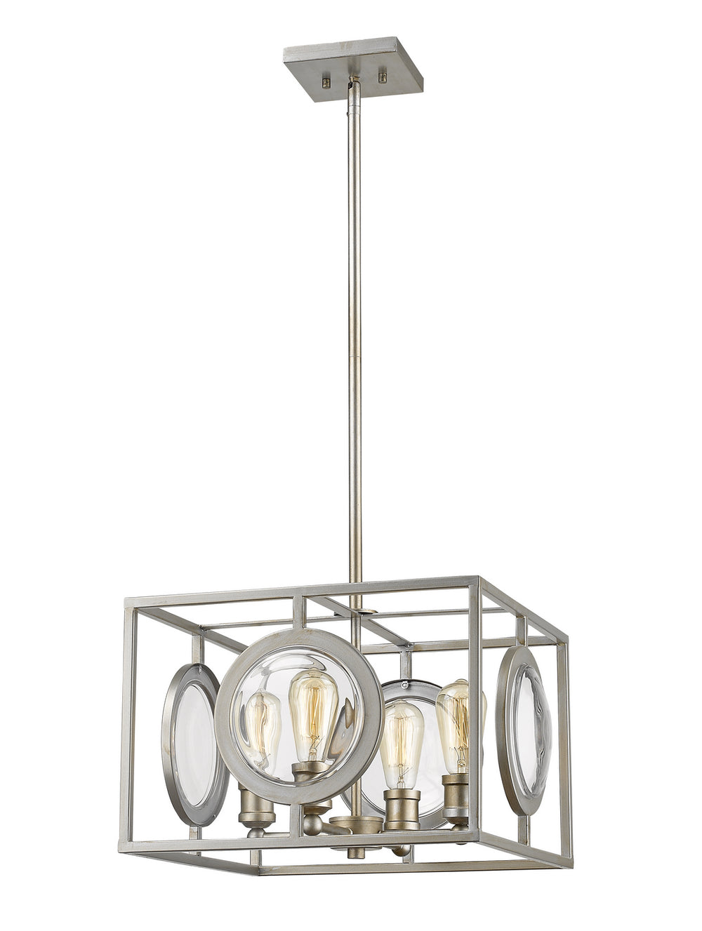 Z-Lite Canada - Four Light Pendant - Port - Antique Silver- Union Lighting Luminaires Decor