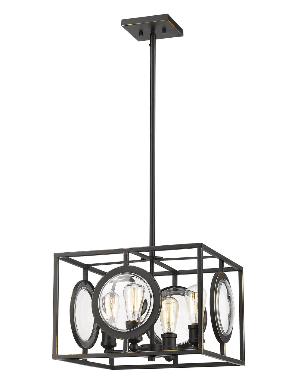 Z-Lite Canada - Four Light Pendant - Port - Olde Bronze- Union Lighting Luminaires Decor