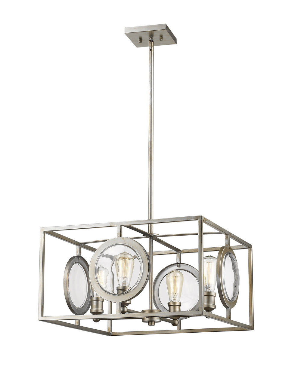 Z-Lite Canada - Four Light Chandelier - Port - Antique Silver- Union Lighting Luminaires Decor