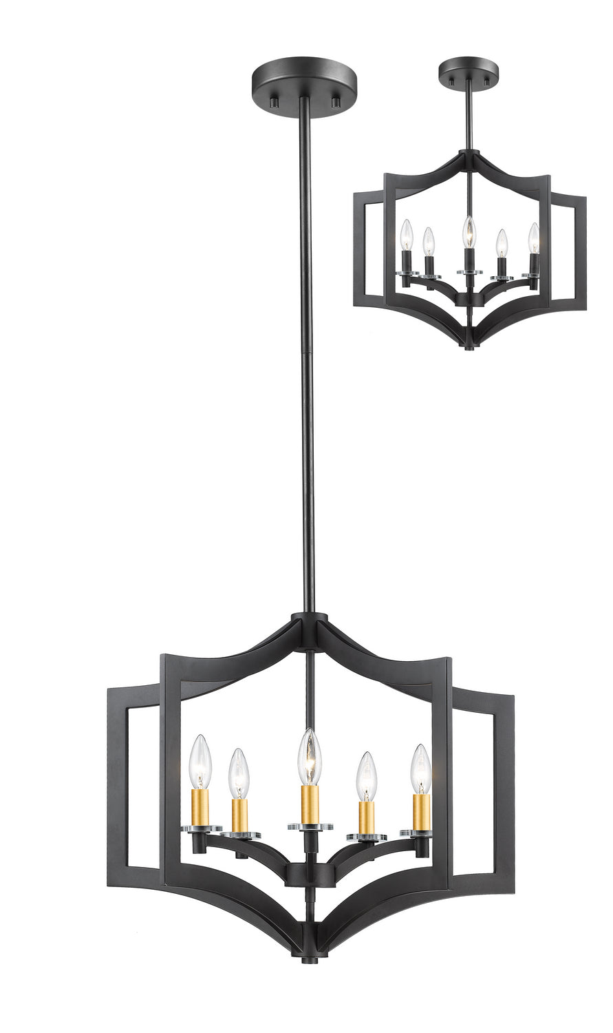 Z-Lite Canada - Five Light Chandelier - Zander - Bronze- Union Lighting Luminaires Decor