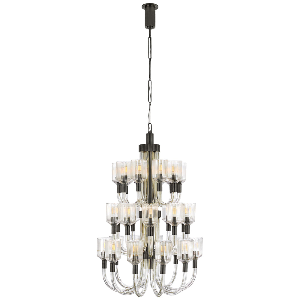 Visual Comfort Signature Canada - 30 Light Chandelier - Reverie - Clear Ribbed Glass/Bronze- Union Lighting Luminaires Decor