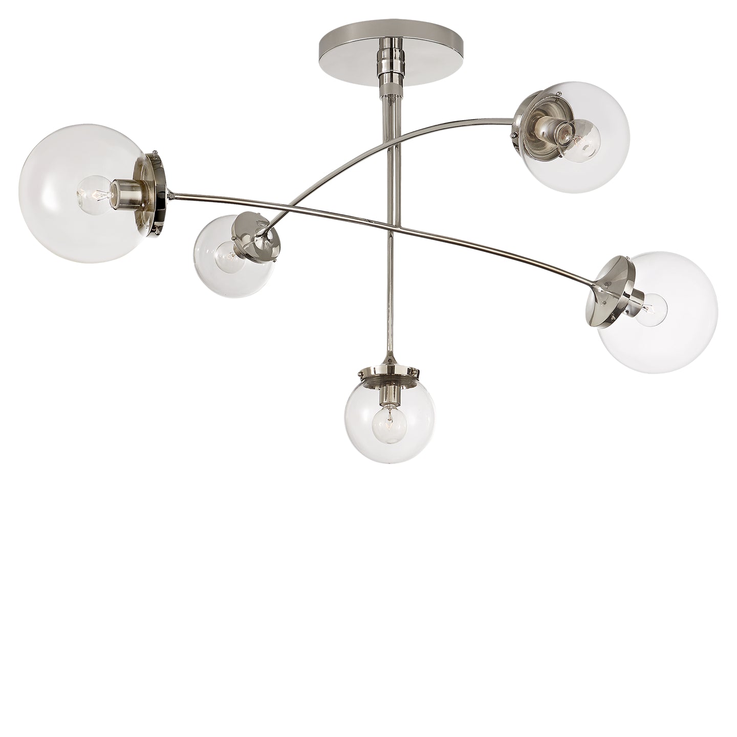 Visual Comfort Signature Canada - Five Light Chandelier - Prescott - Polished Nickel- Union Lighting Luminaires Decor