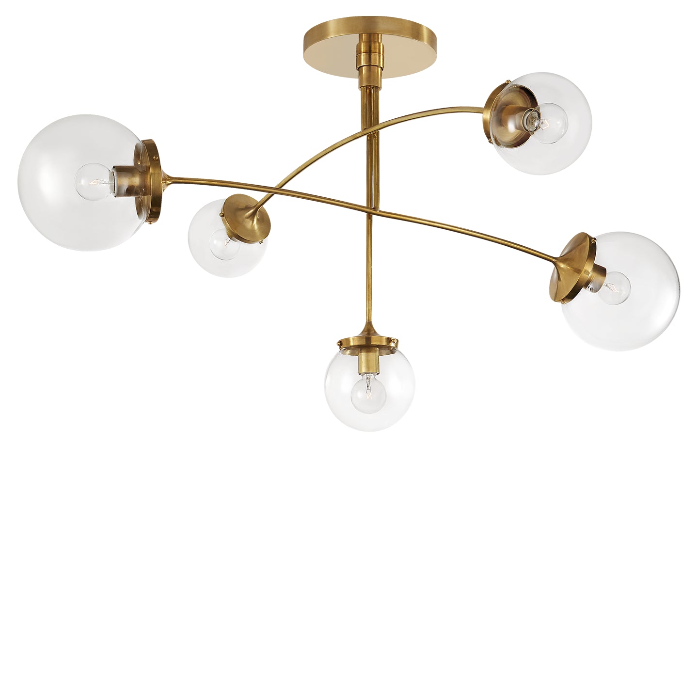 Visual Comfort Signature Canada - Five Light Chandelier - Prescott - Soft Brass- Union Lighting Luminaires Decor