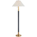 Ralph Lauren Canada - Two Light Floor Lamp - Garner - Natural Brass and Navy Leather- Union Lighting Luminaires Decor