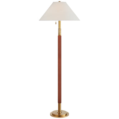 Ralph Lauren Canada - Two Light Floor Lamp - Garner - Natural Brass and Saddle Leather- Union Lighting Luminaires Decor