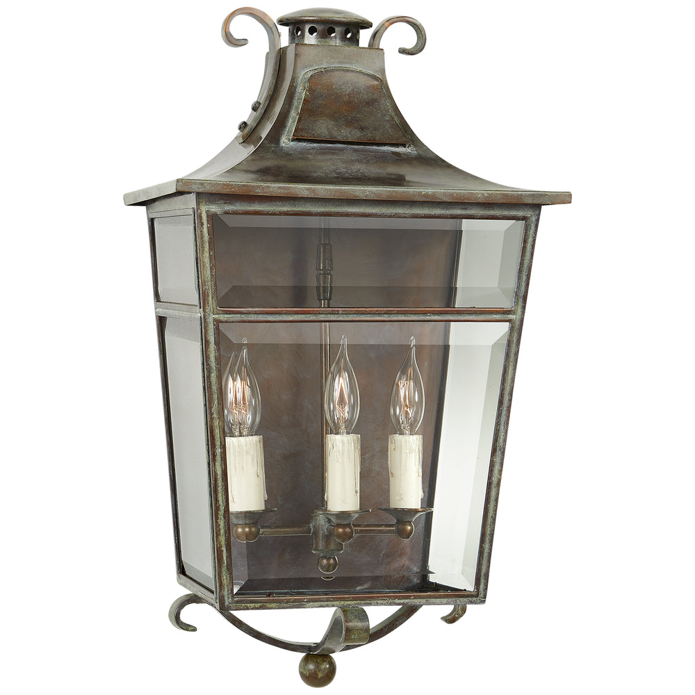 Ralph Lauren Canada - Three Light Wall Sconce - Carrington - Weathered Verdigris- Union Lighting Luminaires Decor