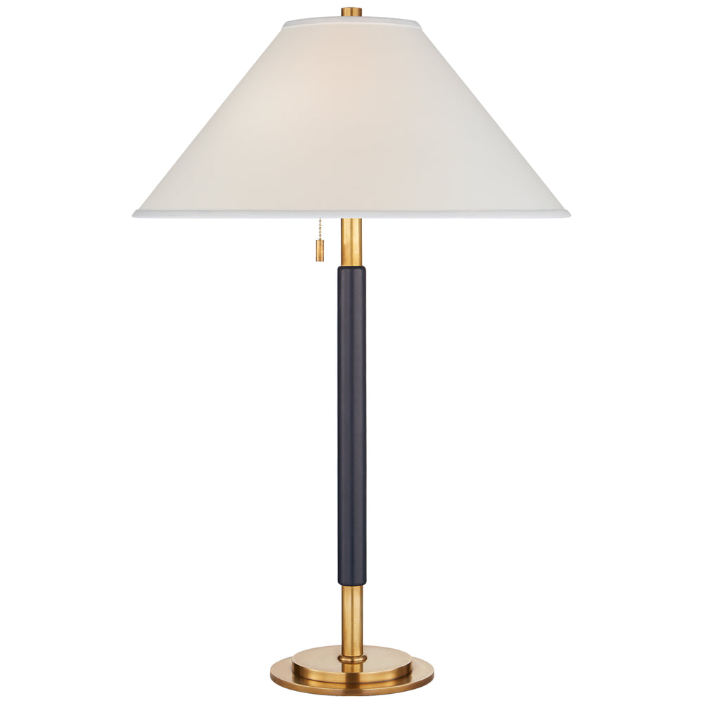 Ralph Lauren Canada - Two Light Table Lamp - Garner - Natural Brass and Navy Leather- Union Lighting Luminaires Decor