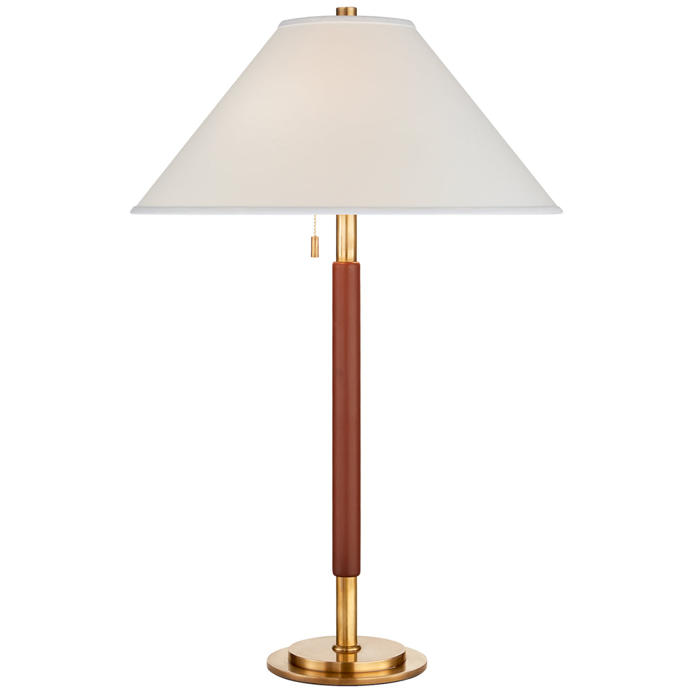 Ralph Lauren Canada - Two Light Table Lamp - Garner - Natural Brass and Saddle Leather- Union Lighting Luminaires Decor