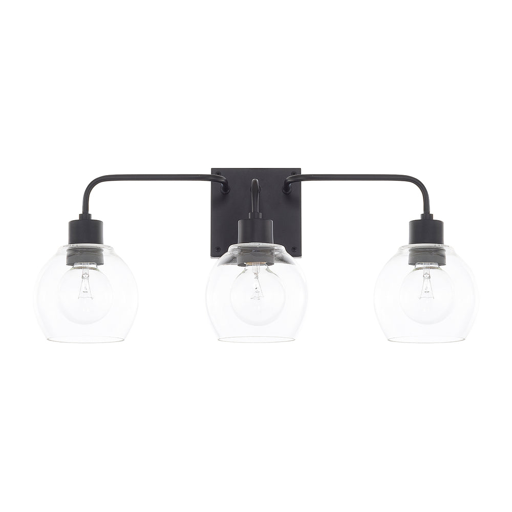 Capital Lighting - Three Light Vanity - Tanner - Matte Black- Union Lighting Luminaires Decor