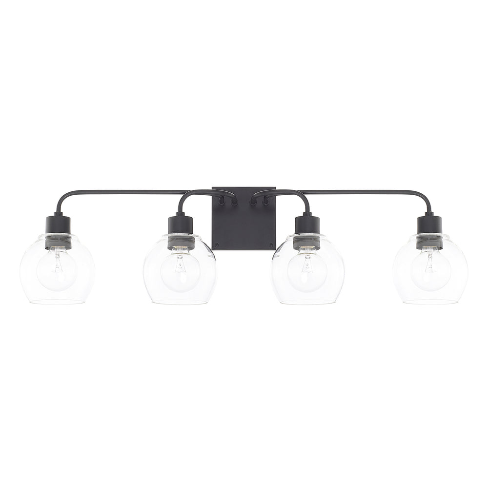 Capital Lighting - Four Light Vanity - Tanner - Matte Black- Union Lighting Luminaires Decor