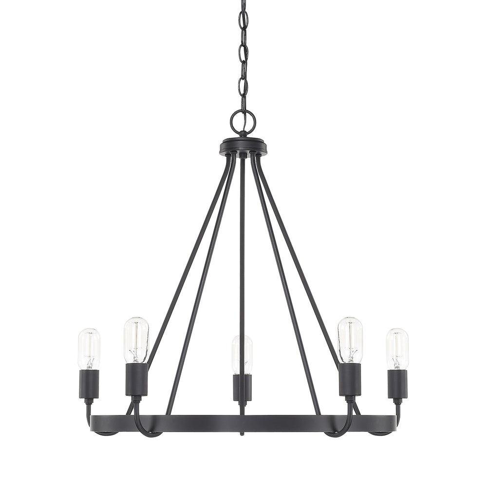 Capital Lighting - Five Light Chandelier - Tanner - Matte Black- Union Lighting Luminaires Decor