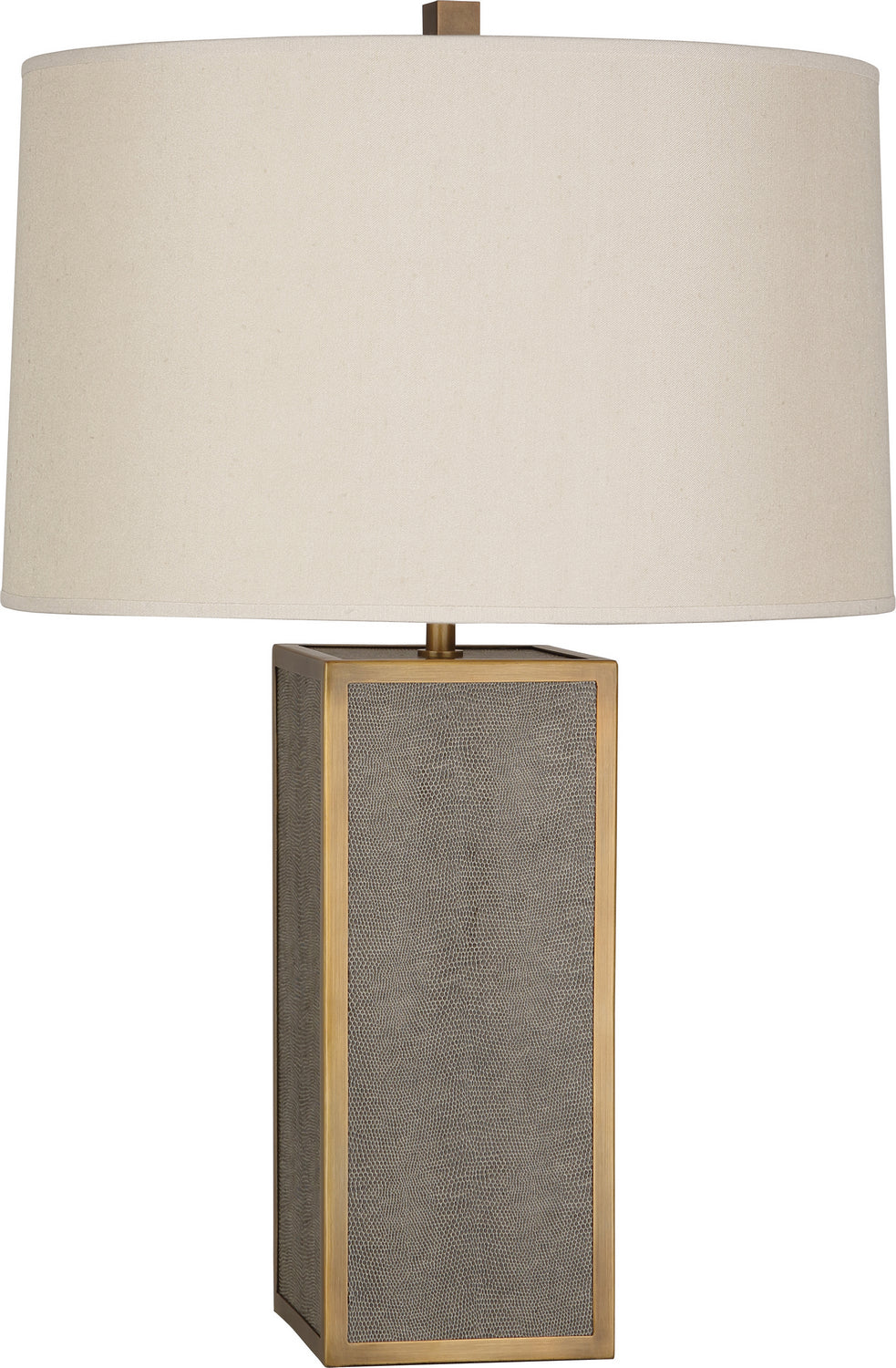 Robert Abbey - One Light Table Lamp - Anna - Faux Brown Snakeskin Wrapped Base w/Aged Brass- Union Lighting Luminaires Decor