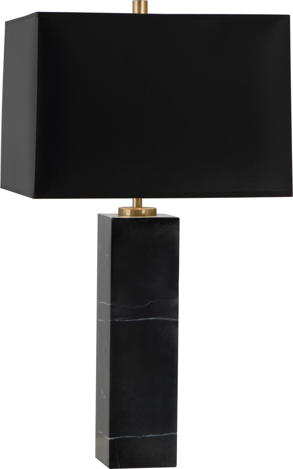 Robert Abbey - One Light Table Lamp - Jonathan Adler Canaan - Black Marble Base w/Antique Brass- Union Lighting Luminaires Decor