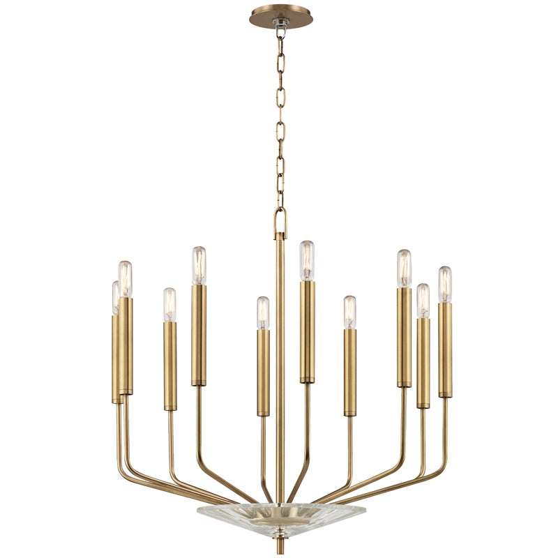 Hudson Valley Canada - Ten Light Chandelier - Gideon - Aged Brass- Union Lighting Luminaires Decor