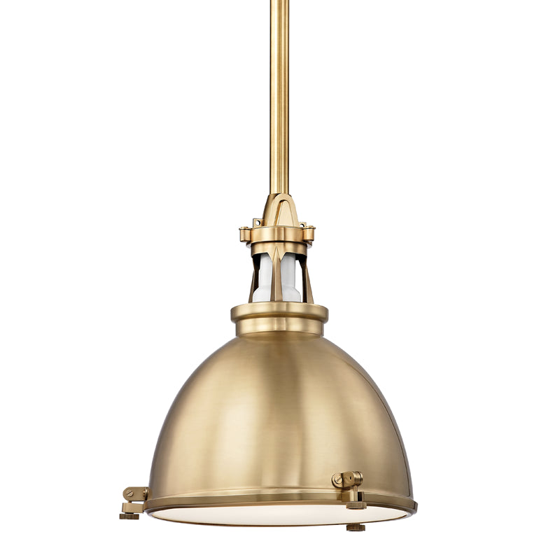 Hudson Valley - One Light Pendant - Massena - Aged Brass- Union Lighting Luminaires Decor