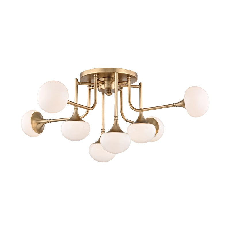 Hudson Valley Canada - LED Semi Flush Mount - Fleming - Aged Brass- Union Lighting Luminaires Decor