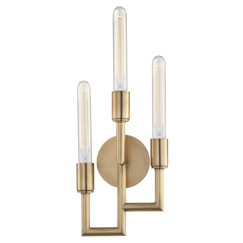 Hudson Valley Canada - Three Light Wall Sconce - Angler - Aged Brass- Union Lighting Luminaires Decor