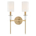 Hudson Valley Canada - Two Light Wall Sconce - Amherst - Aged Brass- Union Lighting Luminaires Decor