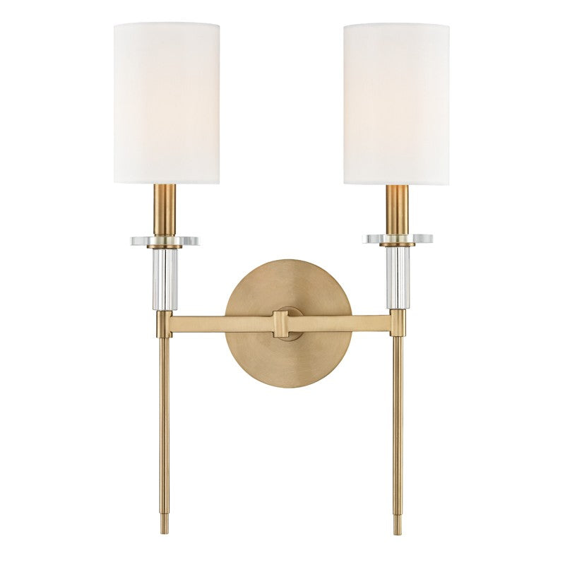 Hudson Valley Canada - Two Light Wall Sconce - Amherst - Aged Brass- Union Lighting Luminaires Decor