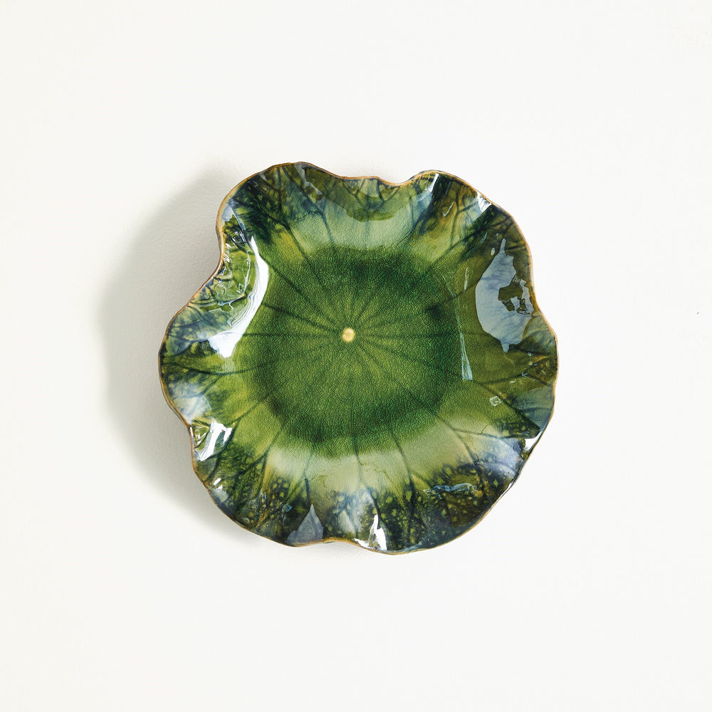 Free Formed Lily Plate Green