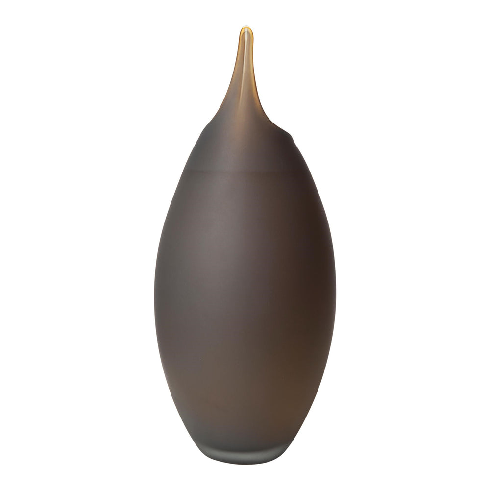 Frosted Grey Vases w/Amber Casing