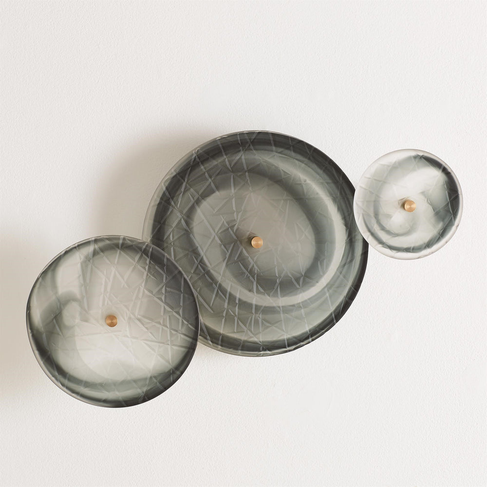 S/3 Crosshatched Wall Discs