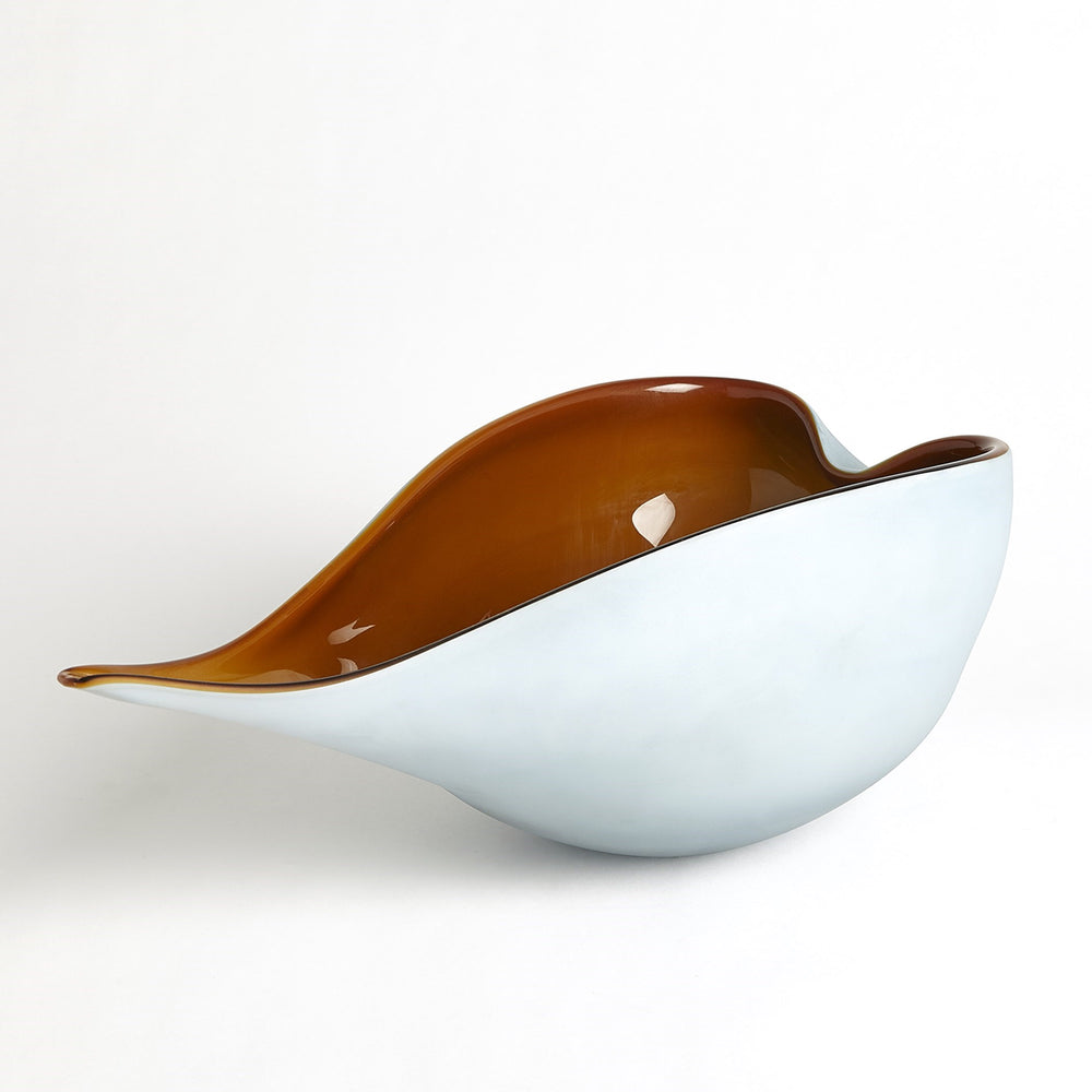 Frosted Blue Bowl w/Amber Casing