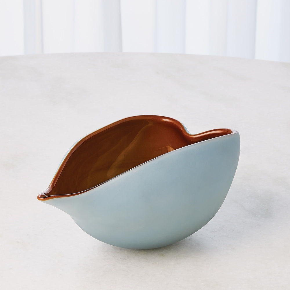 Frosted Blue Bowl w/Amber Casing