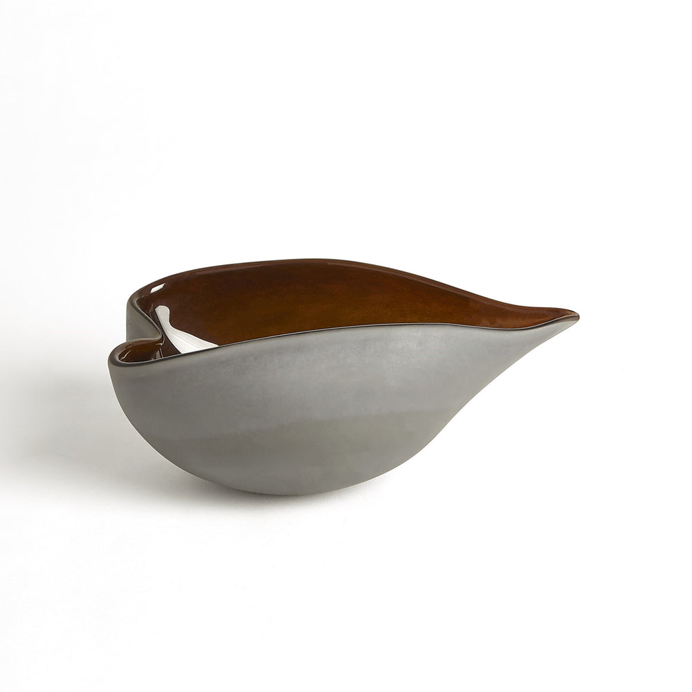 Frosted Grey Bowl w/Amber Casing