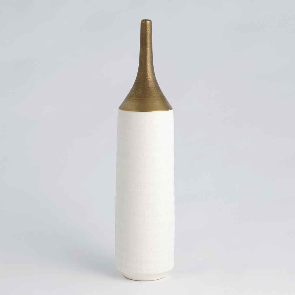 Two Toned Vases Gold/White