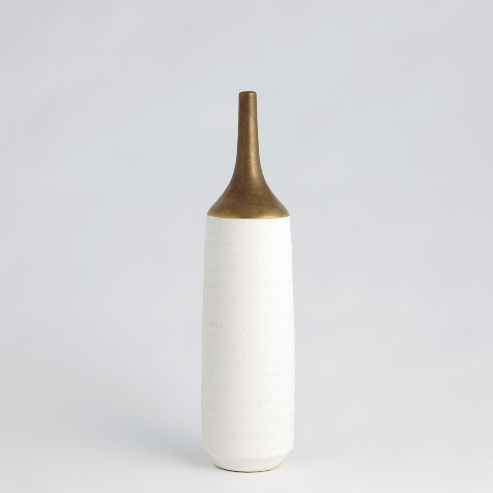 Two Toned Vases Gold/White