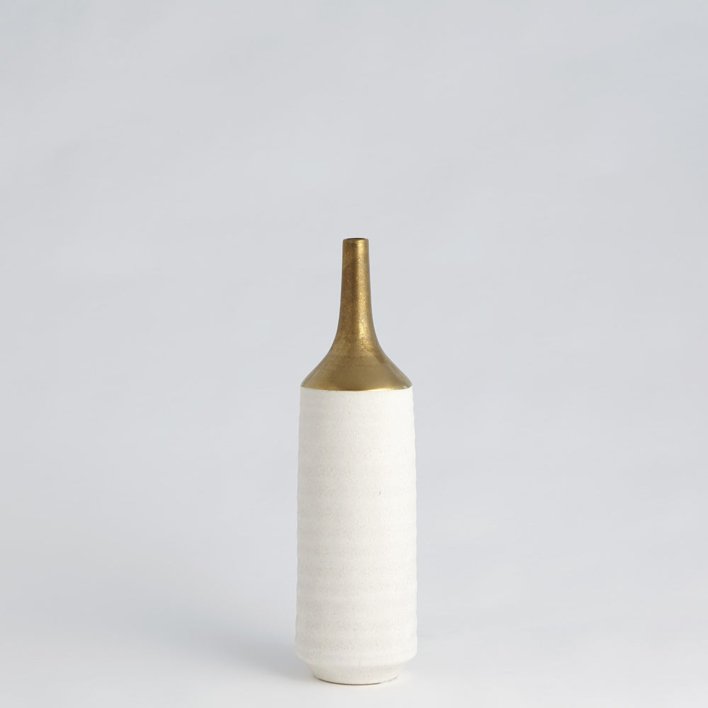Two Toned Vases Gold/White