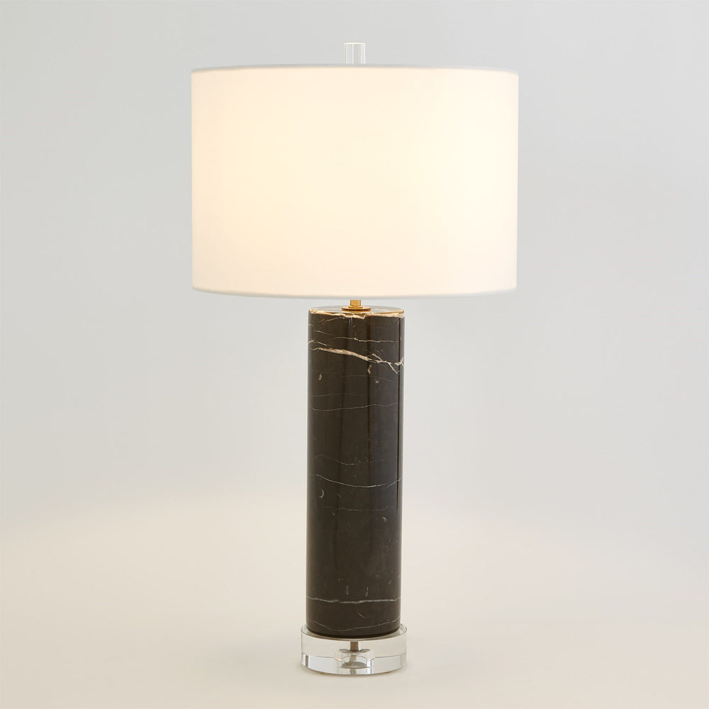 Marble Cylinder Table Lamp Black