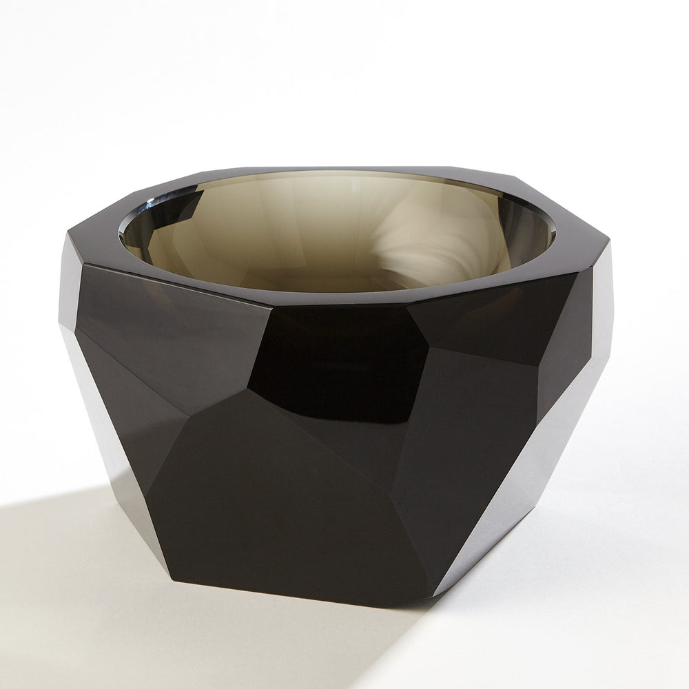 Multi Facet Crystal Bowl Grey