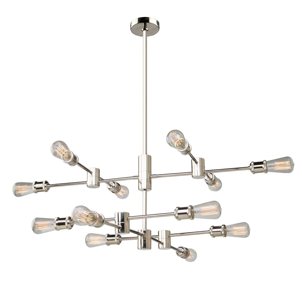 Artcraft Canada - 12 Light Chandelier - Tribeca - Polished Nickel- Union Lighting Luminaires Decor