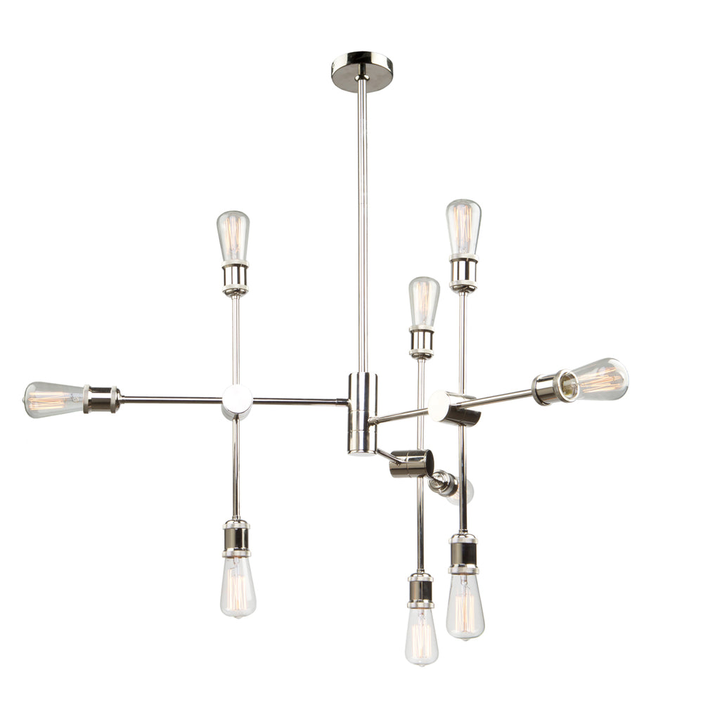 Artcraft Canada - Nine Light Chandelier - Tribeca - Polished Nickel- Union Lighting Luminaires Decor