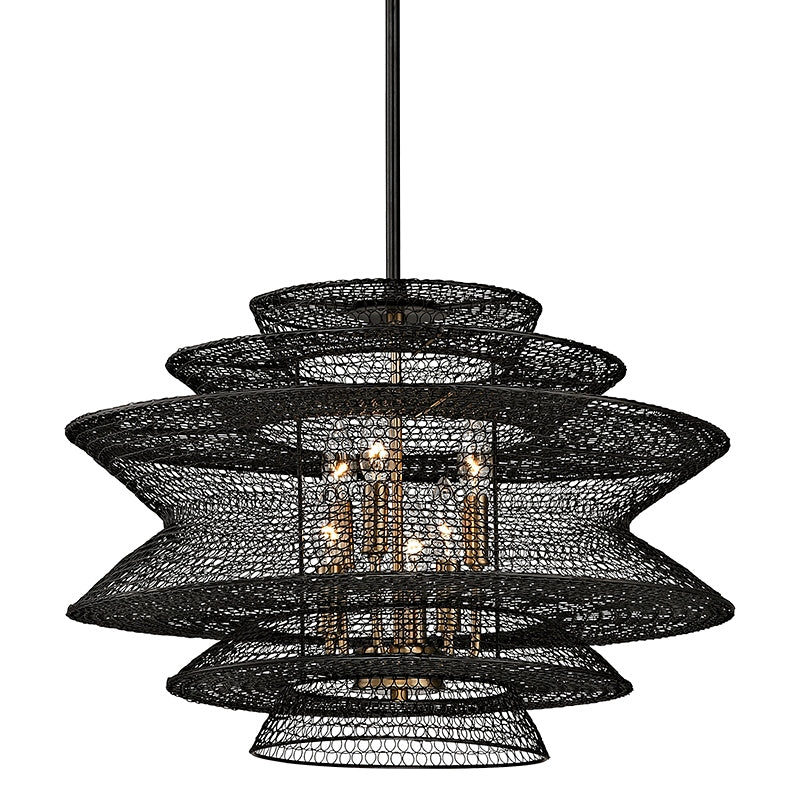 Troy Lighting Canada - Six Light Chandelier - Kokoro - Soft Black- Union Lighting Luminaires Decor